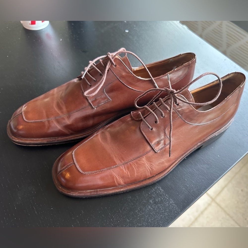 Mezlan Split Toe Derby Elegant Brown Leather Men's Shoes